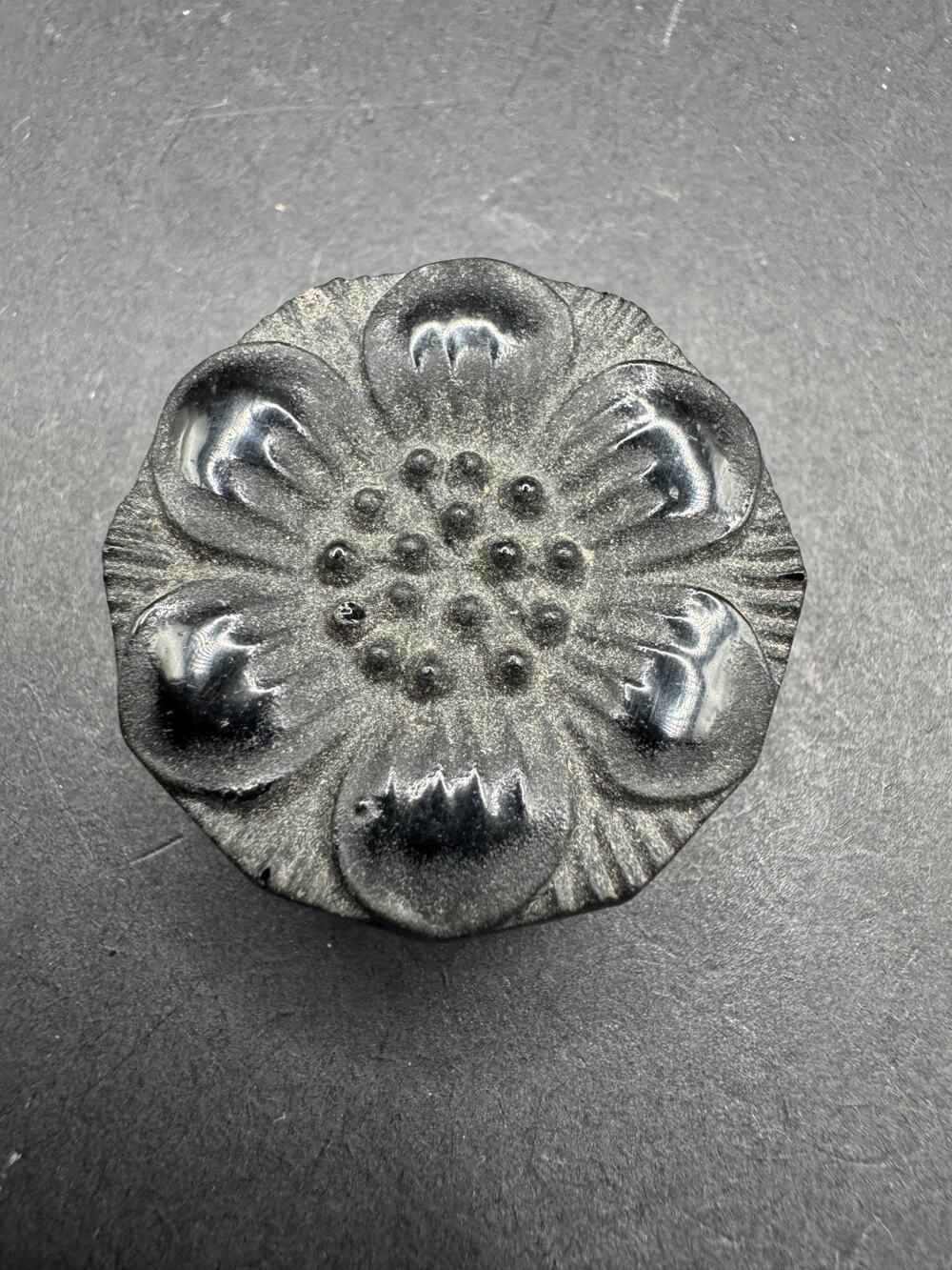 Vintage Cabinet Drawer PullsKnob Thick with Flower Design 1.24 Inches